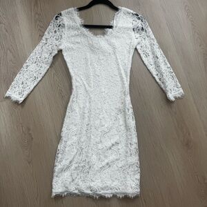 Diane Von Furstenberg Elegant White Lace Dress